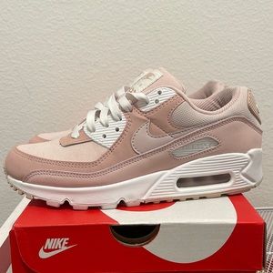 Nike Women's AirMax 90 Shoes color barely rose/summit white/pink size 7.5